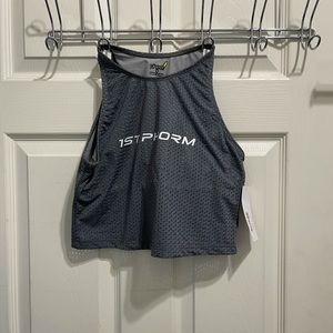 1st Phorm Crop Mesh top/bra has bra lining, Size: S Gray *Brand new with tags